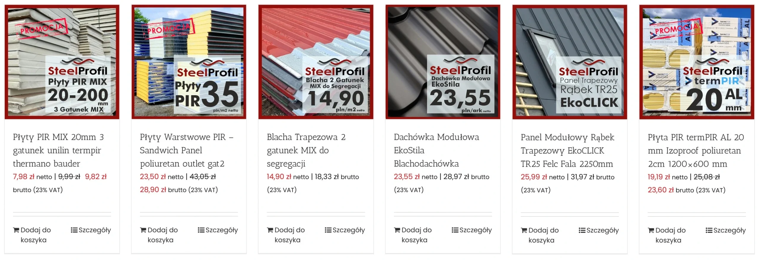Kolaż materiałów SteelProfil z fotografiami płyt i blach — tanie blachy trapezowe do Twojej inwestycji w Budowlanka.org.